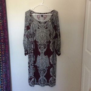 INC Maroon Paisley Dress